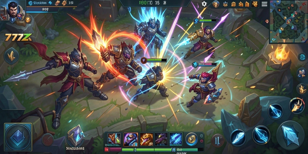 Tampilan seru pertarungan di arena MOBA 777ZX.