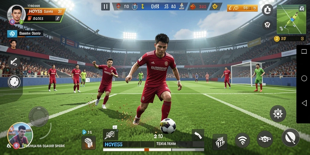 Screenshot gameplay HOYE55 dengan aksi seru olahraga.
