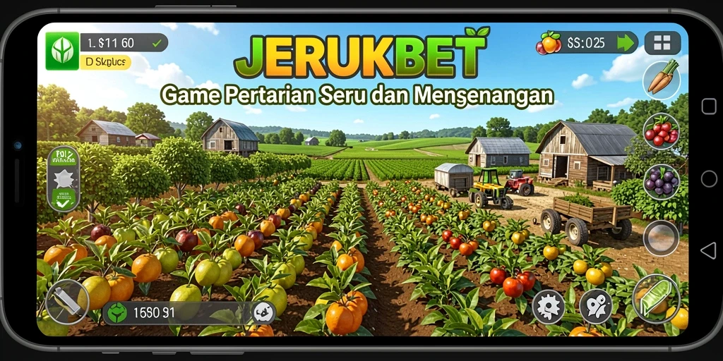 Tampilan screenshot JERUKBET menampilkan aktivitas bertani yang seru.