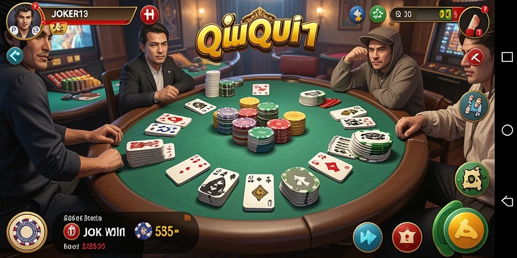 Tampilan menarik dari gameplay QiuQiu di JOKER11.