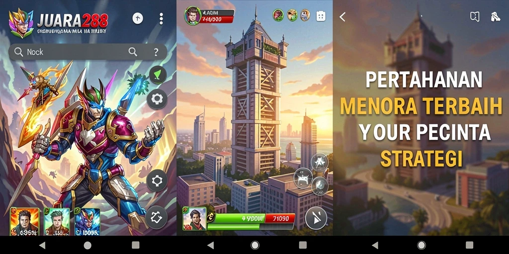 Tampilan menarik dari gameplay JUARA288 dalam Tower Defense.