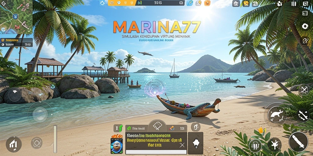 Screenshot utama MARINA77 menunjukkan gameplay interaktif yang menarik.