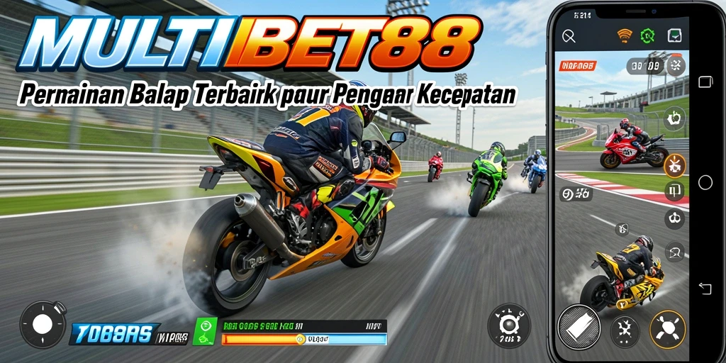 Gameplay seru dari MULTIBET88 yang menampilkan balap motor.