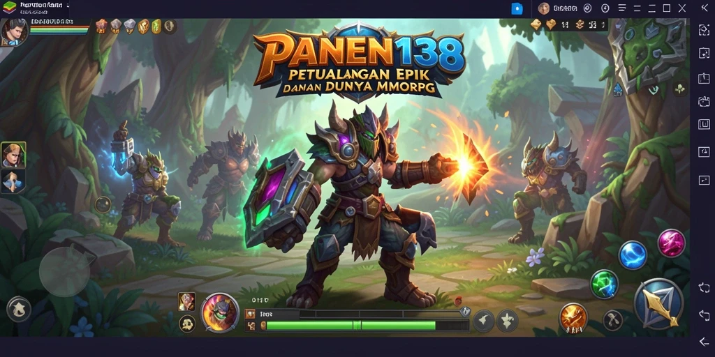Tampilan screenshot menunjukkan aksi pertempuran di dungeon dalam PANEN138.