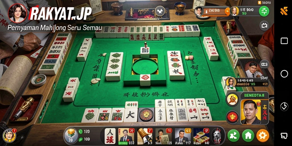 Tampilan permainan RAKYATJP yang menarik saat bermain Mahjong.
