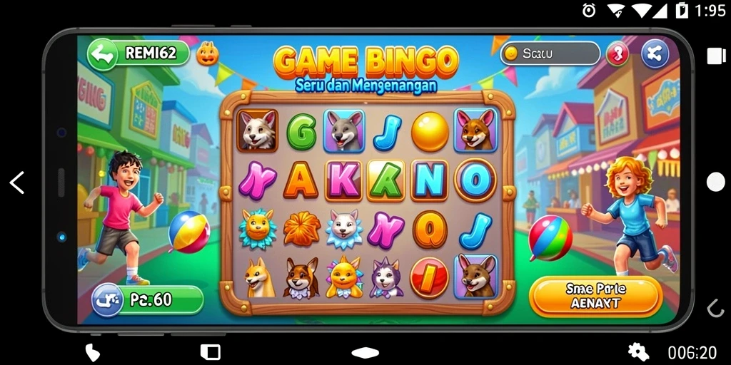 Tampilan gameplay menarik dari REMI62 dengan suasana Bingo yang meriah.