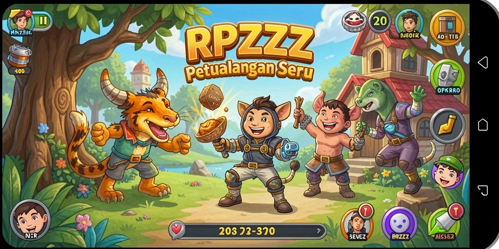 Tangkapan layar utama RPZZZ menampilkan gameplay Arcade yang menegangkan.